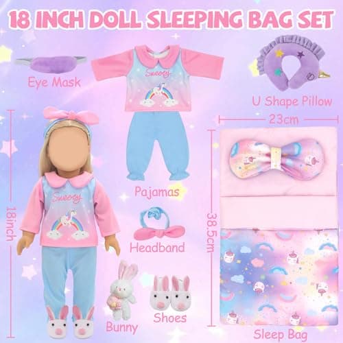 Baby Doll Clothes for 14-18 Inch Baby Dolls Sleeping Bag Set — view 3