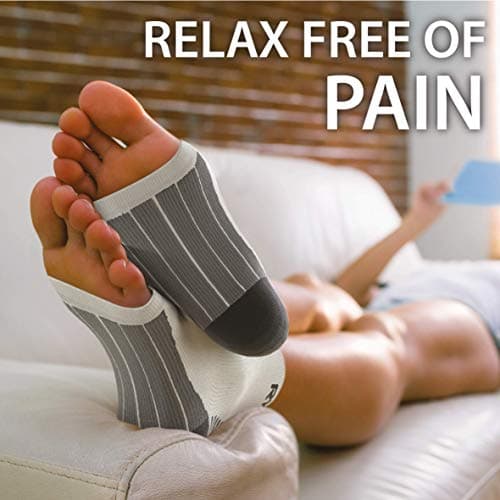 Rymora Foot Compression Socks Sleeves (Pair) (White) (Medium) [M] — view 4