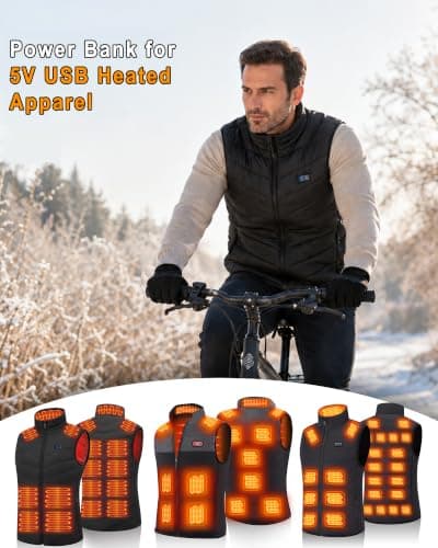 vapesoon Power Bank 10000mAh for Heated Vest Portable Charger with Indicator Light — view 2