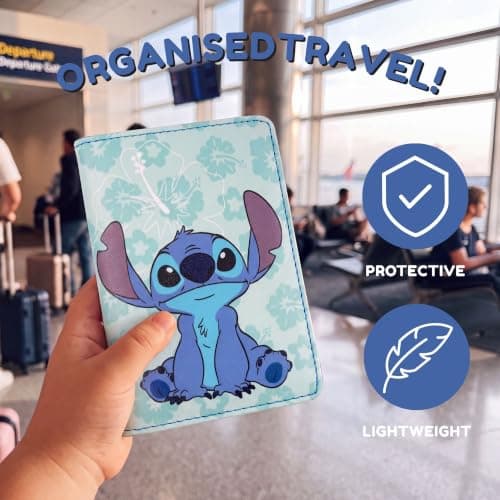 Disney Stitch Kids Travel Accessory Passport with Tropical Hibiscus Flowers for Holiday, Airport, Travel — view 3