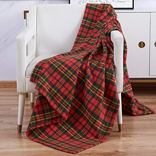 Contemporary Design Fleece Throw Travel Car Blanket 120x150cm (Check Red Tartan) — view 2