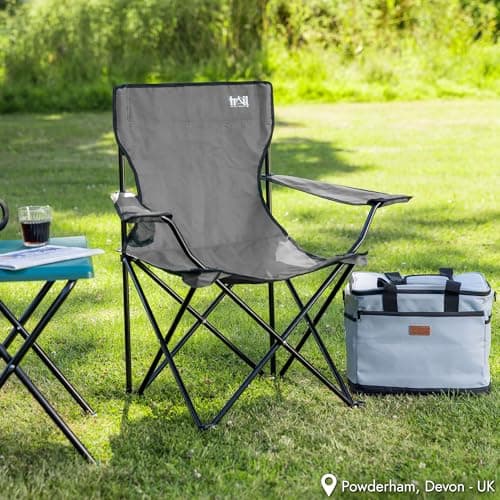 Trail Folding Camping Chair with Cup Holder, Grey — view 2