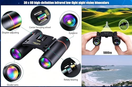 30X60 Mini Binoculars with Case & Strap, Compact Small Pocket Travel Binocular for Bird Watching Concert Theater Opera, High Power Optics for Cruise Ship Essentials Norway Alaska Hiking Camping Gear — view 6