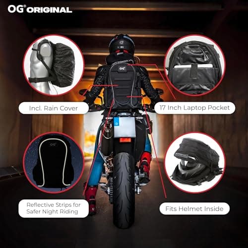 CityRunner Waterproof Motorbike Backpack 2 Helmets 3 Carry Options 30-35L — view 5