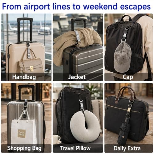 2 Pack Add a Bag Luggage Straps Adjustable Quick Release for Suitcases — view 6