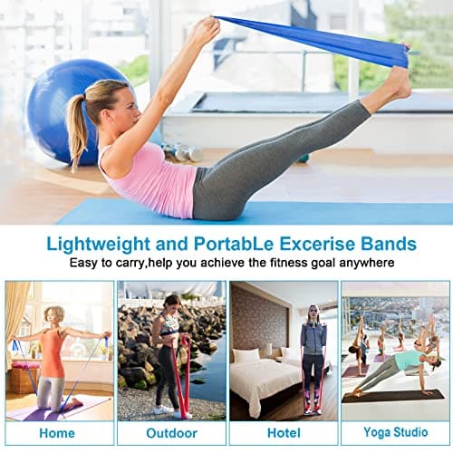 Resistance Bands Set, 1.5M/4.9ft Exercise Bands with 3 Resistance Levels — view 6