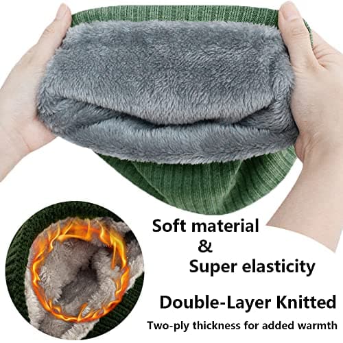 ehsbuy Fleece Neck Warmer Thermal Snoods Unisex Thick Winter Cold Weather Knitted Circle Scarf for Cycling Motocycle Sports — view 4