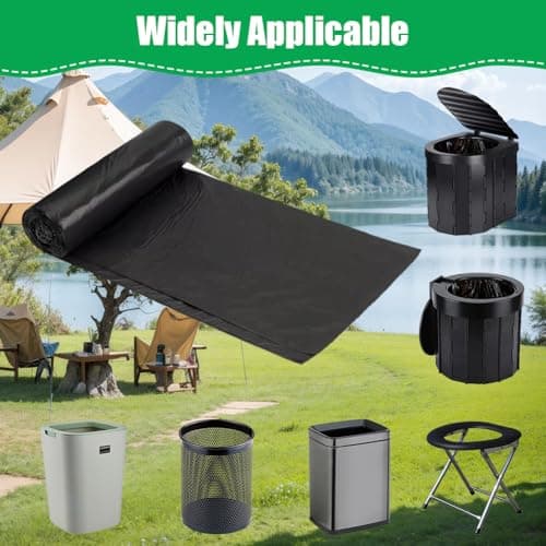 Flintronic Camping Toilet Bags, 60 PCS (3 Roll) Camping Toilet Liner Bags, Portable Toilet Bags, Waterproof Camp Trash Bags for Camping, Hiking, Travel, Kitchen, Home — view 4