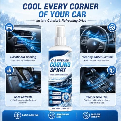 Cooling Mist Spray, Cooling Spray for Car, Instant Heat Relief, Air Refresh Cooling Spray for Quick Cooldown for Long Driving Commuting Travel Road Trip (B) — view 3