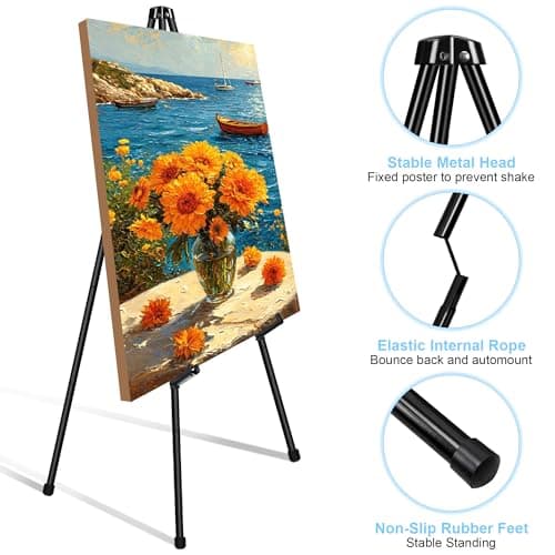 VAIIGO 6 Pack Thickened Easel Stands for Display, Folding Metal Tripods — view 6
