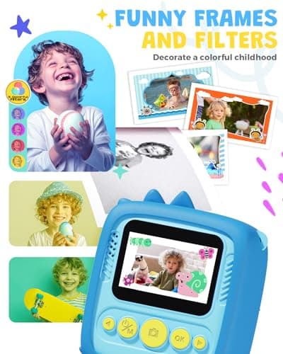 Kids Camera Instant Print, 1080P Kids Digital Camera,Boys Gifts Toys Age 3+ — view 5