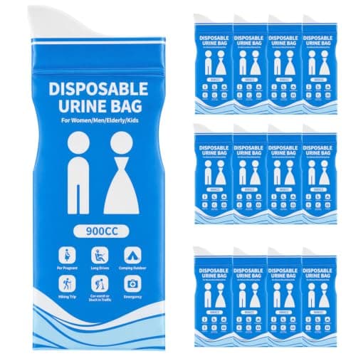12 Pcs Urine Bags, 900ml Travel Potty, Portable Toilet And Vomit Bags Set