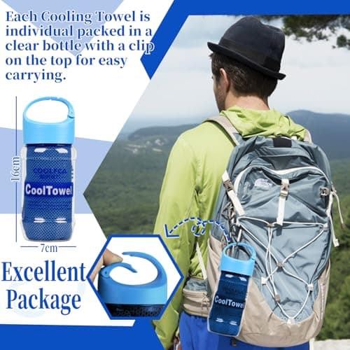VAKKI Cooling Towel, Ice Cold Sports Sweat Towels for Instant Relief Perfect Coolings Scarf Neck,Forehead, Wristband, Bandana, Stay Cool from Over Heating During All Kinds of Sport and Exercise — view 4