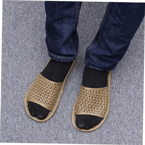 minkissy Bamboo Slippers Summer Woven Sandals Lightweight Breathable Open-Toe Flat Slippers for Women Men Indoor Outdoor Casual Wear — view 2