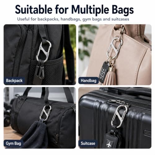 Zipper Locks 6 Pack Carabiner Clip Small Bag Locks for Luggage Backpacks — view 6
