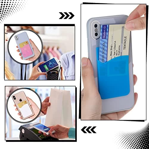FRIUSATE 6 Pcs Phone Card Holder Adhesive Silicone Phone Wallet — view 4