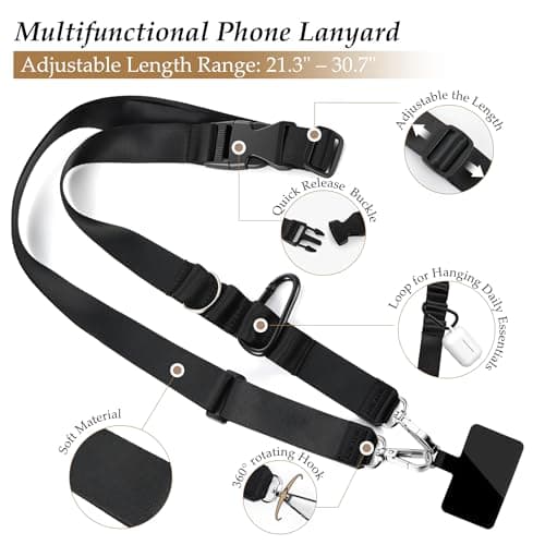 GMETINK Multifunctional Phone Lanyard, Cell Phone Universal Neck Strap — view 2