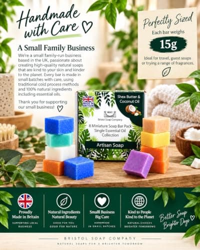 Artisan Mini Soap Bar Pack, 8 Handmade Soaps (8 x 15g) — view 3