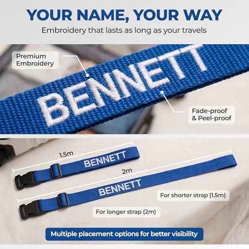 Personalised Luggage Strap for Suitcase (Red, 1.8 Metres) — view 2
