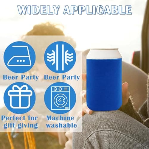 5 Pack Beer Cooler Sleeve, Insulated Can Coolers for Beer Bottles and Cans, Non-Slip Design in Navy Blue Red Black Dark Blue Pink, Ideal for Bars Outdoor Events and Celebrations — view 4