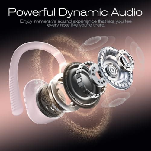 Wireless Earbuds Sports with EarHooks, HiFi Stereo Bluetooth 5.4 Headphones — view 4