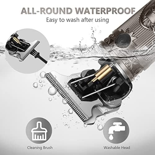 URAQT Hair Clippers for , Cordless Electric Trimmer Beard Trimmer, Detail Shaver, Precision T-Blade Grooming Cutting Kit with 3 Guide Combs and 2 (Silver), 1.0 count — view 5