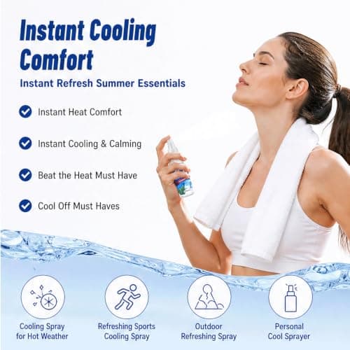 Instant Cooling Mist Spray – Peppermint & Mint Portable Travel Size Hydrating Cooler, Quick-Dry Non-Sticky Micro-Mist, Long-Lasting Cooling Sensation Spray, Instant Refresh Summer Essentials (2PCS) — view 4