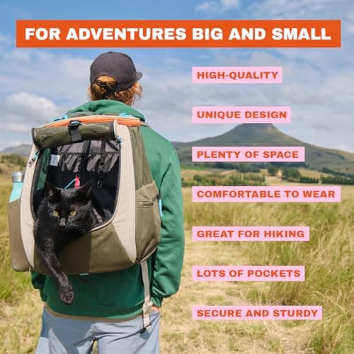 Travel Cat Backpack Carrier - The Navigator Convertible Pet Carrier Backpack - Cat Carrier Backpack with Fully Ventilated Mesh (Earth) — view 4