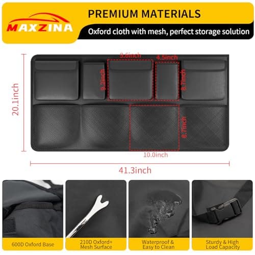 Maxzina Car Trunk Organizer Compatible with 2023-2025 Pilot Backseat Hanging Organizer Collapsible Oxford Cloth Car Storage Bag with 9 Pockets for 2024 Pilot Accessories — view 4