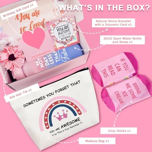 Awfrky 25oz Water Bottle Pink Gifts Box Set - Birthday Gifts for Women — view 2