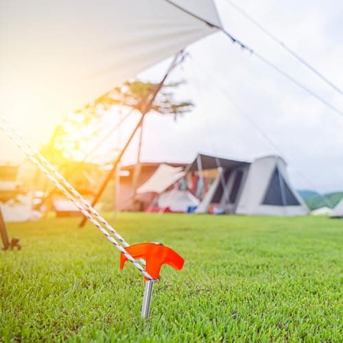 10 Pack Metal Tent Pegs - Heavy Duty Camping Pegs for Hard Ground, Awnings & Rock — view 5