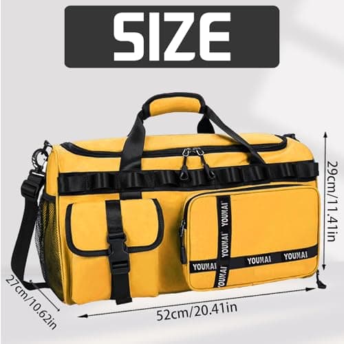 AUNGKWANG Sports Bag for Women and Men, XXL Sports Gym Bags, 65L Waterproof Travel Bag, with Shoe Compartment and Wet Pocket, Large Holdall, Cabin, Gym Bags, for Travel, Fitness, Sport — view 2