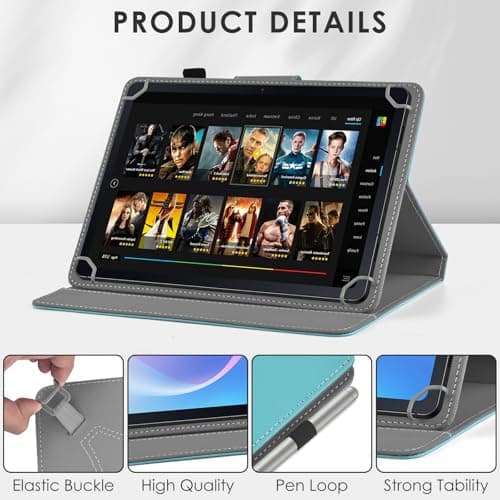 KATUMO Folio Leather Universal Case for 9.6-11 Inch Tablet, Black — view 4