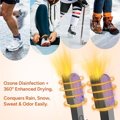 DR.PREPARE Boot Dryer Shoe Dryer, Glove & Boot Warmer with Heat Blower, Portable Adjustable Rack and Timer, Folding Design & Quick Drying for Shoes, Gloves, Hats, Socks, Ski Boots — view 4