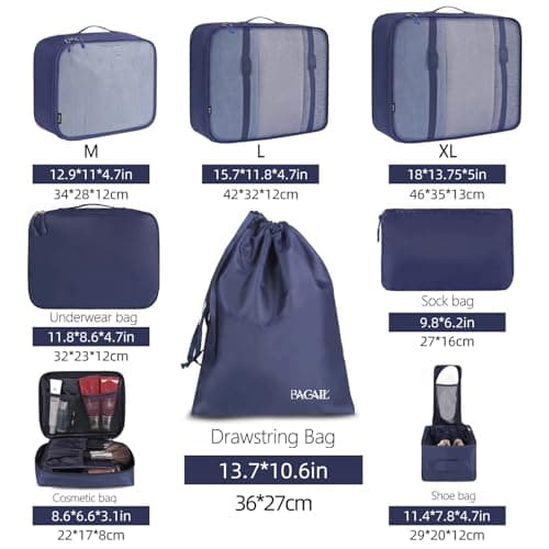 BAGAIL Packing Cubes for Suitcase 8 Set, Lightweight Luggage Packing Organizers Packing Cubes for Travel Accessories — view 2