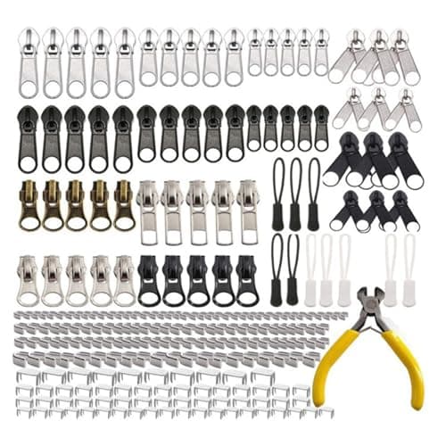 Nymora Zipper Repair Kit, Zip Replacement & Zip Fixer - 253-Piece Replacement Zip Set for Sleeping Bags, Tents, Coats, Luggage, Backpacks