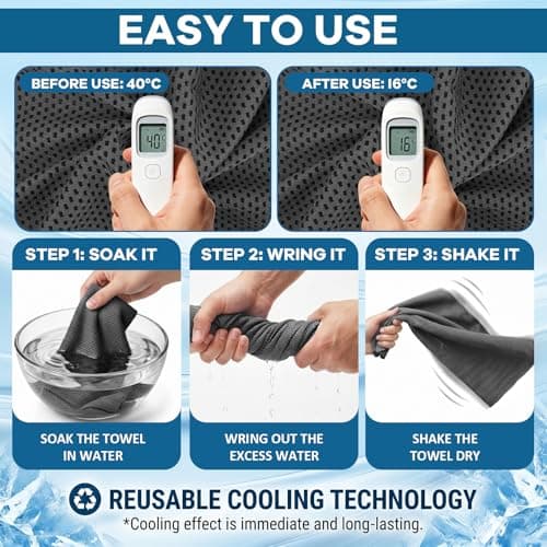 GLGHMH 6PCS Cooling Towels Microfibre Sweat Cloth Breathable Instant Neck Cooler For Men Women Adults For Gym Fitness Yoga Golf Camping Travel Summer Sports Essentials Workout Accessories Set — view 4