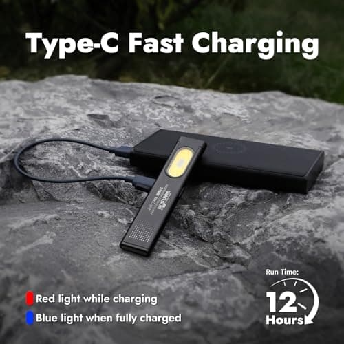 WARSUN T7 Rechargeable Pocket Torch, Slim EDC Flashlight with USB-C Charging, Magnetic Base & Clip, Lightweight Portable LED Torch for Everyday Carry, Night Walking, Camping, Work & Emergency — view 6
