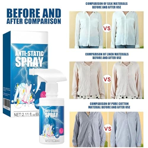 2pcs Anti Static Spray for Clothes,Wrinkle Release Spray & Fabric Spray,Anti-Crease Decrease S/pray,Long Lasting Antistatic Cloth/es Sp/ray,Natural Static Cling Remover,Reduce Static Cling for Clothes — view 2
