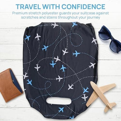 Solvio Suitcase Cover Luggage Protector, Elastic Washable Luggage Covers for Suitcases, Anti-Scratch Dustproof Trolley Case Protector Fits 18-21 Inch Luggage — view 5