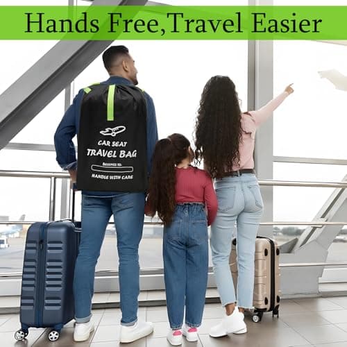 YooGoal Car Seat Travel Bag, Portable Car Seat Cover for Airplane, Large Waterproof Gate Check Bag with Shoulder Strap for Child Seats — view 5