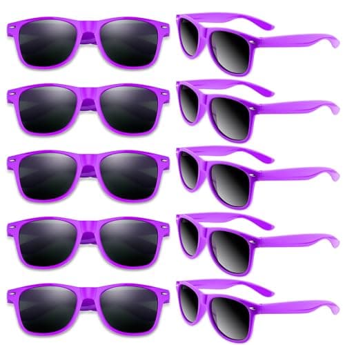 BOUBONI Colorful Party Sunglasses Bulk 20 Packs for Wedding Beach Summer Pool Party Supplies Goodie Bags Stuffers (Purple, Millimetres, 145)