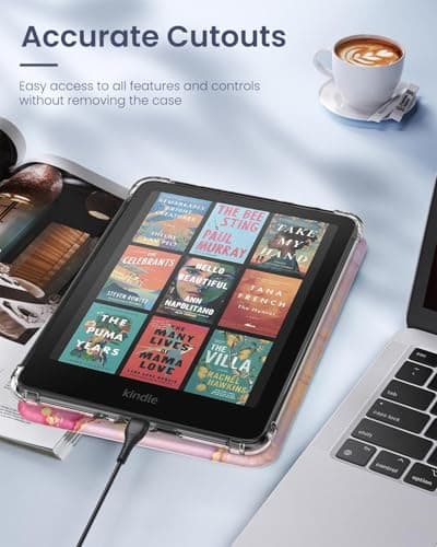 MoKo Case for Kindle Paperwhite 12th Gen & Colorsoft 2024,Pink Gold Marble — view 6
