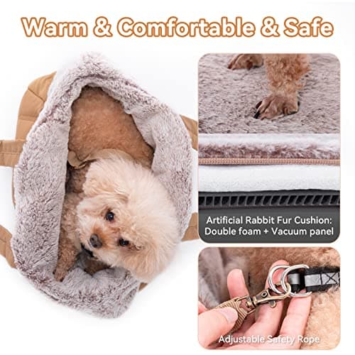 A 4 Pet Dog Carrier Handbag, Sling Bag, for Small Dogs, 40x20x24 cm, Khaki — view 6