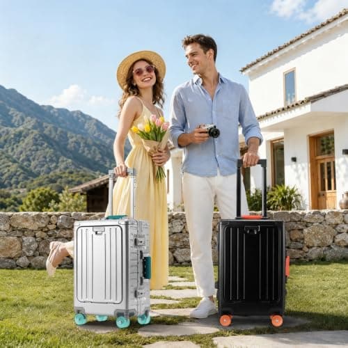 AIWEINY All Aluminium Suitcase Carry On Luggage Hard Shell Cabin — view 2