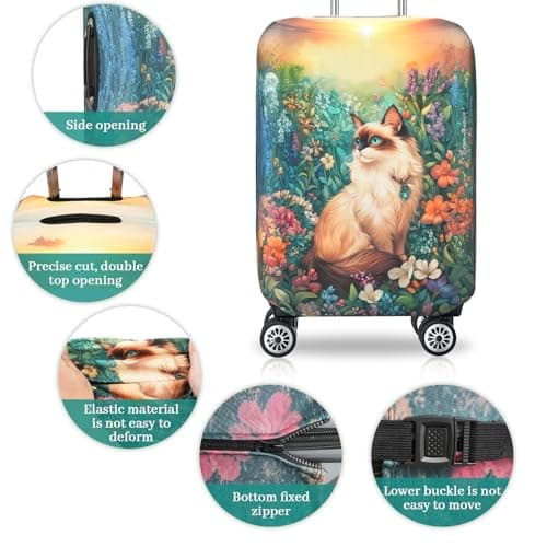 Chostky Luggage Cover for Suicase, Washable & Stretchable Suitcase Cover, Approved Travel Baggage Covers, Personalized Suitcase Protectors Accessories Baggage Covers (Style 4, S(19-21 Inch)) — view 4
