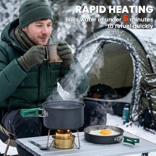 Outsunny Camping Cookware Set, 8-Piece Ultralight Kit for 2 People, Grey — view 5