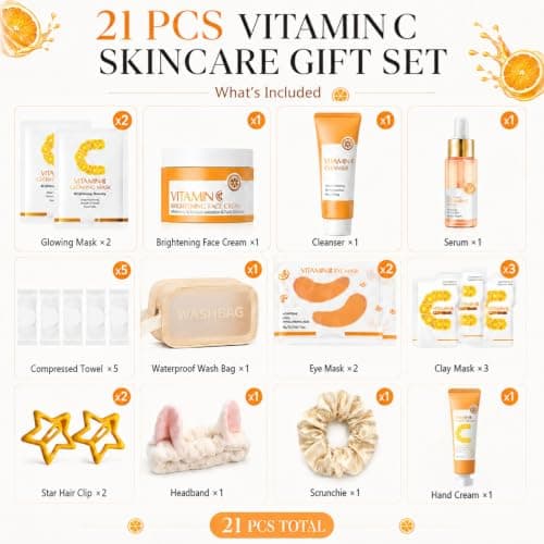 21pcs Vitamin C Skincare Set For Women, Complete Face Care Gift Set — view 2
