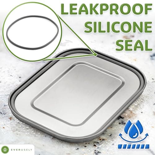 Bento Box - 1.4 L - 5 Compartment Bento Box - Metal Lunch Box w/ Lock Clips — view 4