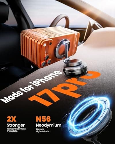 Boowe 2026 Upgraded Vacuum Magnetic Phone Holder,Magnetic Phone Holder for Car 360° Adjustable Car Mount Foldable Ultra-Stable Grip for iPhone 17/16/15/14/13/12 — view 5